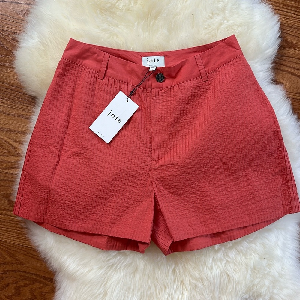 Joie Coral High-Waist Textured Shorts